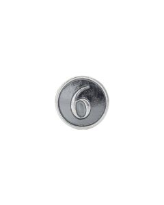 Sterling Silver Numeral #6 Cylinder Bead