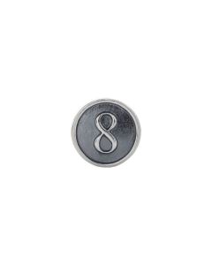 Sterling Silver Numeral #8 Cylinder Bead
