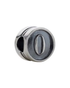 10.60 Mm Kera Numeral Cylinder Bead Sterling Silver  