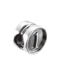 10.60 Mm Kera Numeral Cylinder Bead Sterling Silver  1