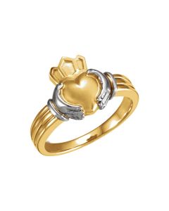 14kt Yellow & White Gent's Claddagh Ring
