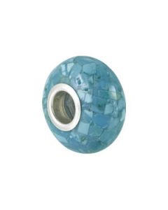Kera Mosaic Turquoise Bead Sterling Silver  14.00X07.00 Mm Kera Mosaic Turquoise Bead