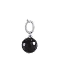 Kera Black Crystal Charm Bead Sterling Silver  12.00Mm Black Crystal Charm Bead