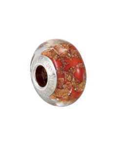 Kera Bella Viaggio Orange Glass Bead With Aventurina Sterling Silver  10.00X15.00 Mm
