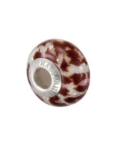 Kera Bella Viaggio Red And White Animal Stripe Glass Bead Sterling Silver  10.00X15.00 Mm