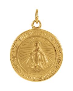 14kt Yellow 14.75mm Miraculous Medal