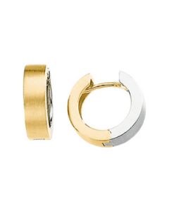 Two Tone Hinged Earring 14K Yellow/White Gold 14.00 Mm