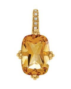 Genuine Citrine & Diamond Pendant