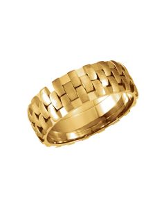 14kt Yellow 8mm Pierced Band Size 14