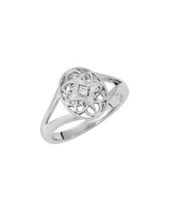 Sterling Silver .025 CTW Diamond Ring Size 6