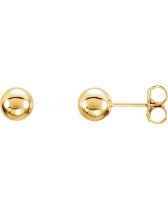 14kt Yellow 5mm Ball Earrings with Bright Finish