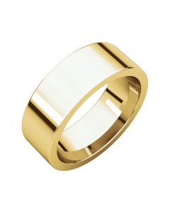 14kt Yellow 7mm Flat Comfort Fit Band