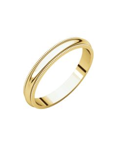 10kt Yellow 3mm Milgrain Band