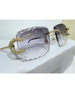 Cartier C Sunglasses customized with 2.3 carats Natural VS diamonds set 10K Gold