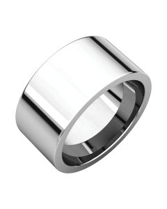 14kt White 10mm Flat Comfort Fit Band