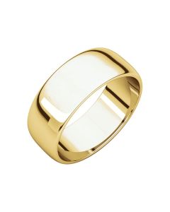 10kt Yellow 7mm Half Round Light Band