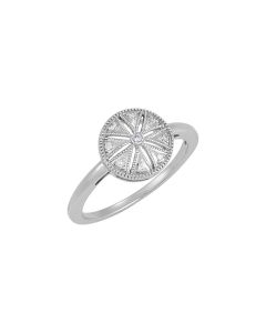 Sterling Silver .04 CTW Diamond Ring Size 6