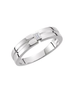 14kt White 4.85mm .05 CTW Diamond Men's Band