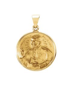 14kt Yellow 20.75mm Round Pope John Paul II Hollow Medal