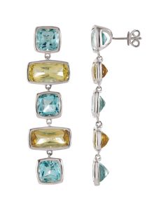 Sky Blue Topaz & Lime Quartz Earrings