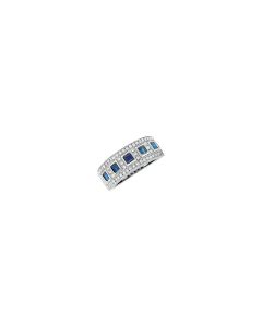 14kt White Sapphire & 1/3 CTW Diamond Anniversary Band