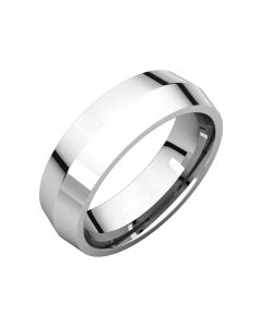 14kt White 6mm Knife Edge Comfort Fit Band