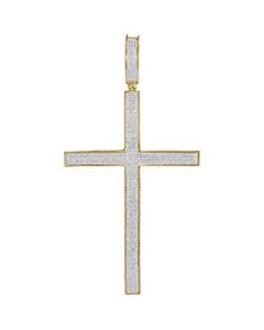 10kt Yellow Gold Mens Diamond Roman Cross Large Charm Pendant 2.00 Cttw 