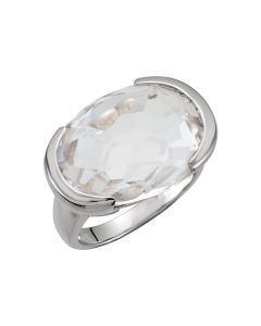 Genuine Checkerboard White Quartz Ring