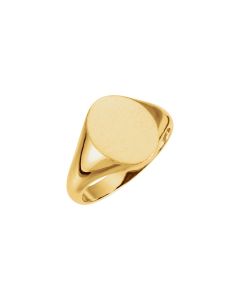 14kt Yellow 11x9.5mm Oval Signet Ring
