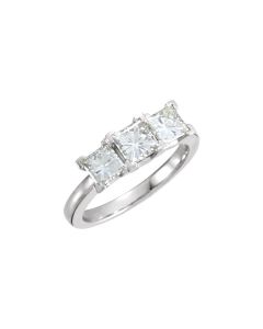 3-Stone Created Moissanite Ring
