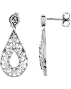Sterling Silver 1/10 CTW Diamond Earrings
