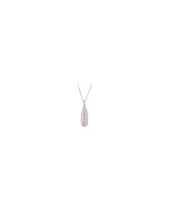 Sterling Silver 30x10mm Rose Quartz 18
