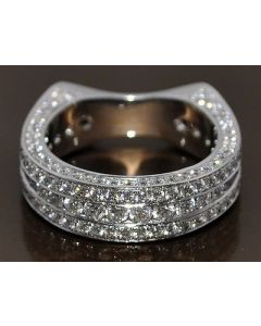 3CT DIAMOND WEDDING RING BAND EUROPEAN SHANK 14K WHITE GOLD DESIGNER VINTAGE