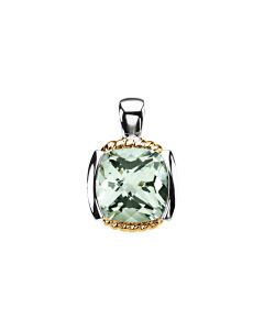Genuine Checkerboard Green Quartz Pendant