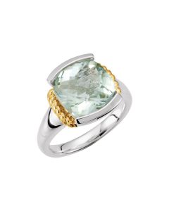 Genuine Checkerboard Green Quartz Ring