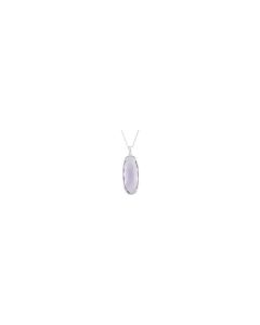 Sterling Silver 30x12mm Green Quartz Pendant