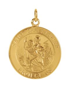 14kt Yellow 20mm St. Christopher Medal