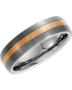 14K INLAY DOME BAND N\A  7 ONE PIECE