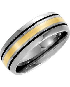 DOME BAND 14K GOLD INLAY N\A  11 ONE PIECE