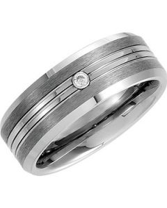 .05CT DIA STEEL BEZEL GRO BAND N\A  11 ONE PIECE