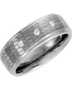 RIDGED BAND W/.09CTTW BLK DIAM N\A  11 ONE PIECE