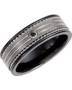 .03 CT DIAMON STEEL BEZEL BAND N\A  11.5 ONE PIECE