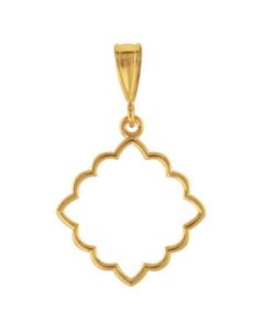 Precious Metal Fashion Pendant 14K Yellow Gold 16.5X16.5 Mm  Metal Fashion Pendant