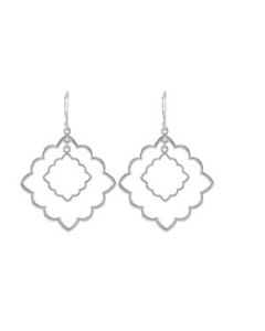 Precious Metal Fashion Earrings Sterling Silver  32X32 Mm Pair  Metal Fashion Earrings