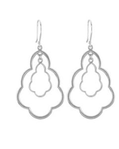 Precious Metal Fashion Earrings Sterling Silver  Pair  33X22.75 Mm  Metal Fashion Earrings