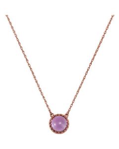 Genuine Amethyst Necklace 14K Rose Gold 10.00 Mm Genuine Amethyst Necklace