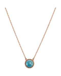 Genuine London Blue Topaz Necklace 14K Rose Gold 10.00 Mm Genuine London Blue Topaz Necklace