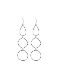 Precious Metal Fashion Earrings Sterling Silver  62X21 Mm Pair  Precious Metal Fashion Earrings