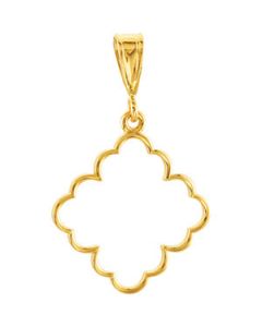Precious Metal Fashion Pendant 14K Yellow Gold 16.75X16.75 Mm Precious Metal Fashion Pendant