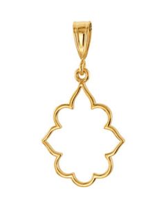 Precious Metal Fashion Pendant 14K Yellow Gold 17.75X14.25 Mm Precious Metal Fashion Pendant